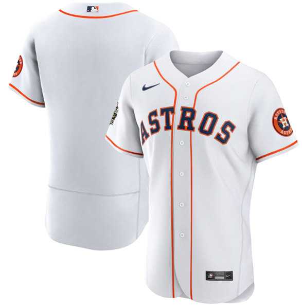 Mens Houston Astros Blank White 2022 World Series Flex Base Stitched Baseball Jersey